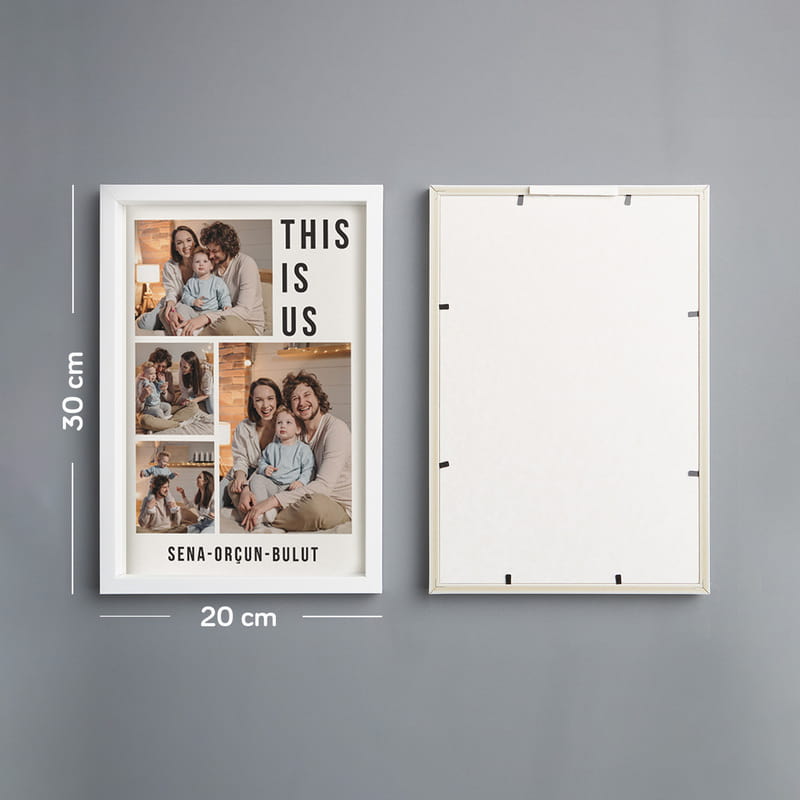 Aile İsim Yazılı Fotoğraflı Çerçeve