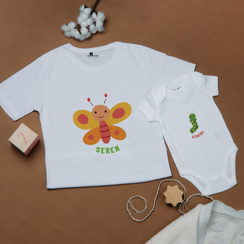 Anneye Esprili Hediye Tişört Çocuk Body Kombini - %100 Pamuklu Kumaş