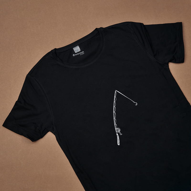 Balık ve Olta Tasarımlı Baba Tişört Bebek Zıbın Kombin