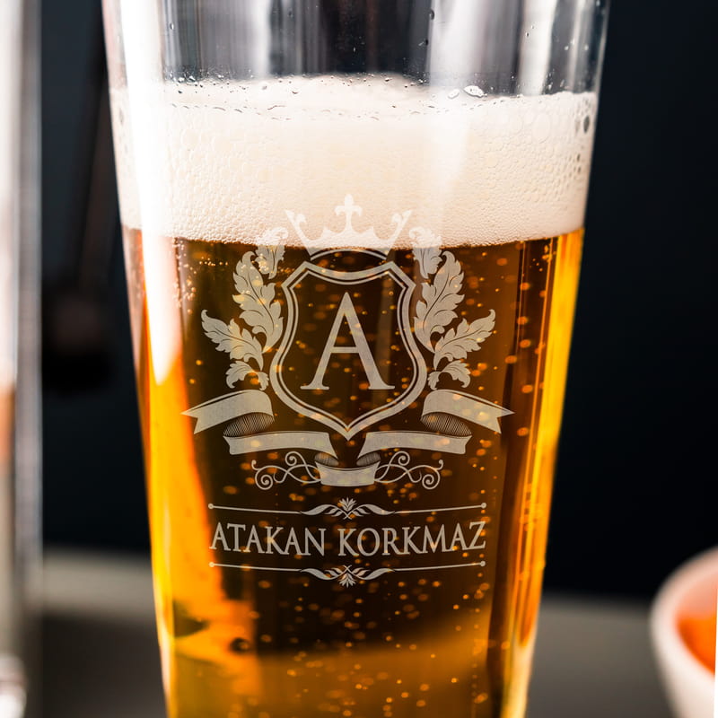 Baş Harf Logolu Bira Bardağı