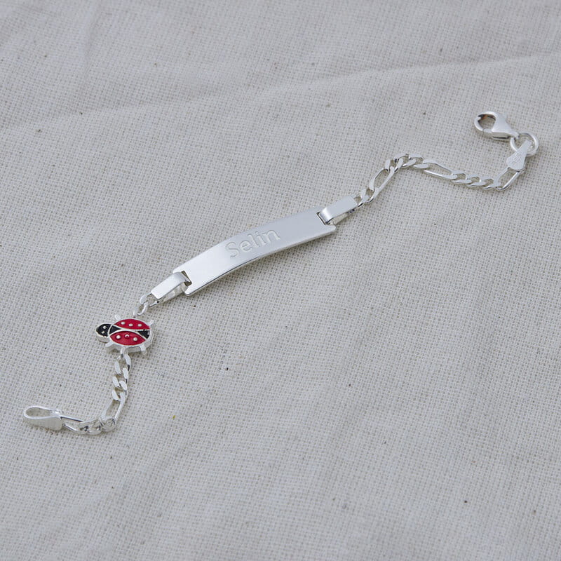 Bebek ve Çocuklar İçin İsimli Gümüş Uğur Böceği Künye