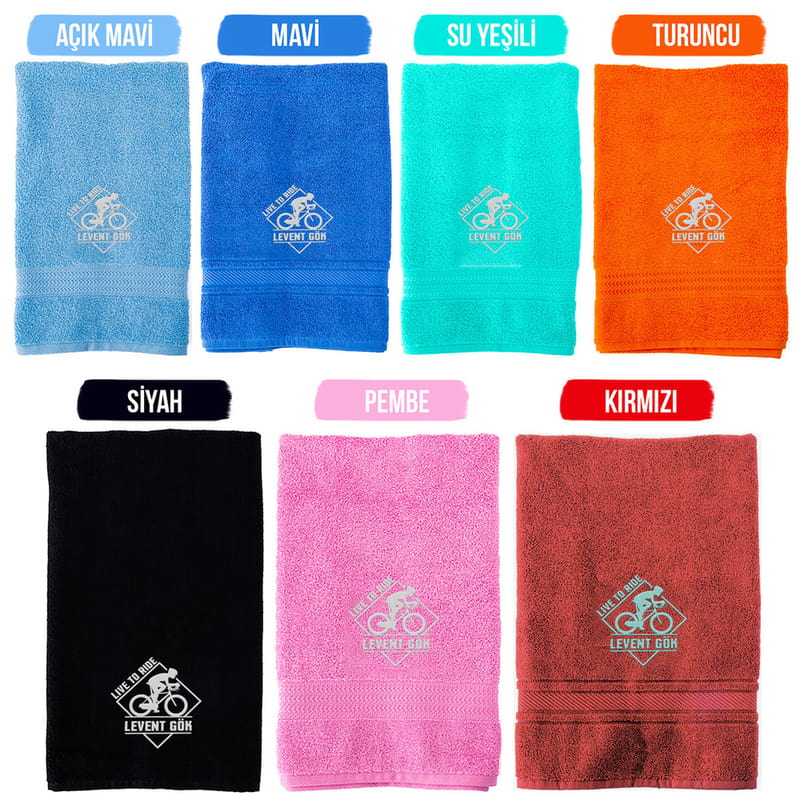 Bisiklet Severlere Hediye İsim Yazılı Spor Havlu