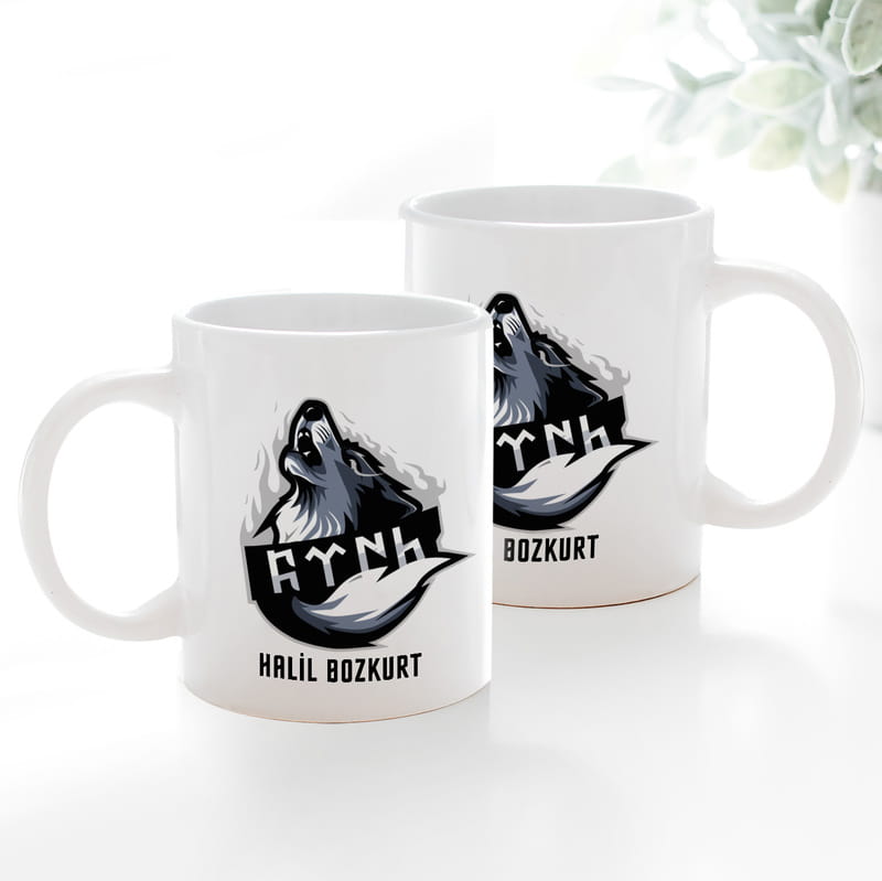 Bozkurt Tasarımlı Kişiye Özel Porselen Kupa