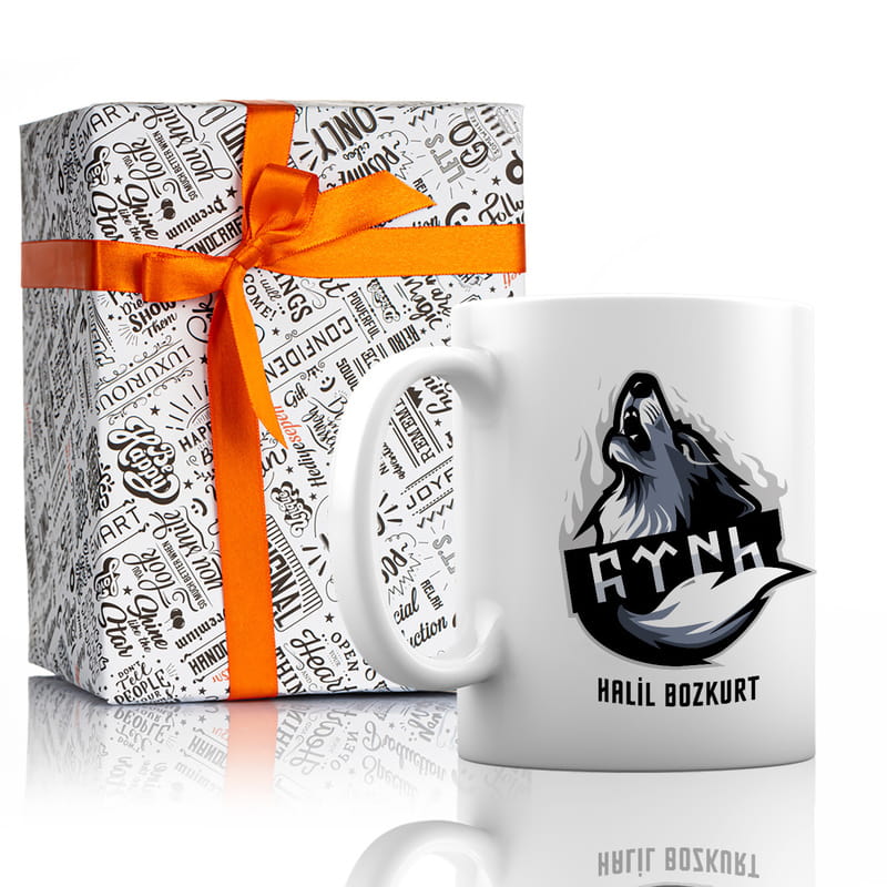 Bozkurt Tasarımlı Kişiye Özel Porselen Kupa