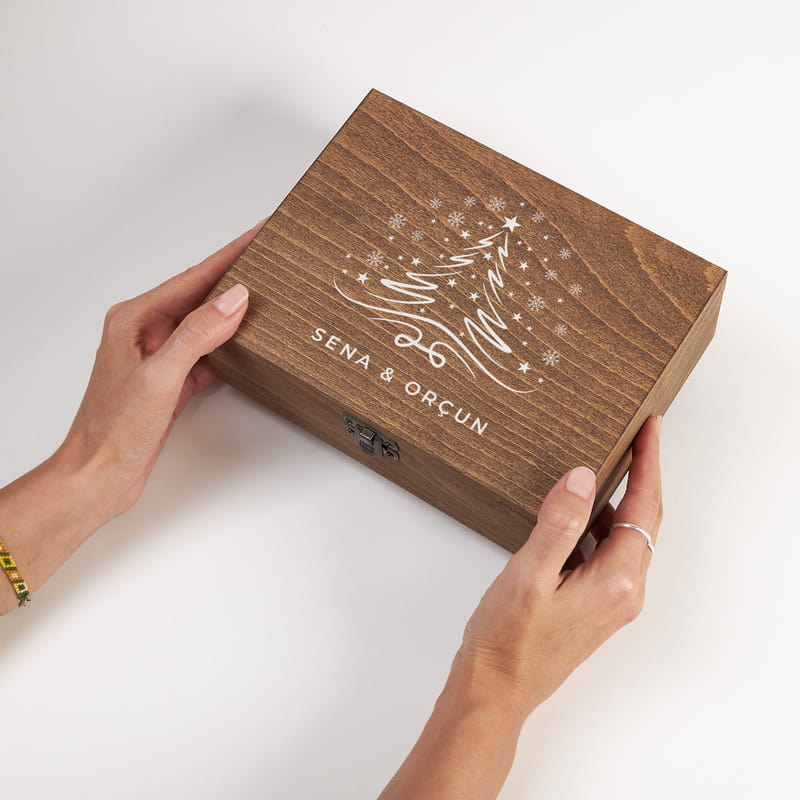 Çiftler İçin İsim Yazılı Yeni Yıl Hatıra Kutusu