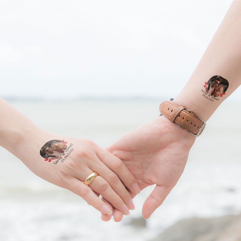 Çiftlere Özel Fotoğraf Baskılı Geçici Dövme