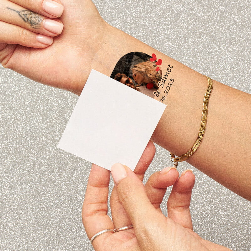 Çiftlere Özel Fotoğraf Baskılı Geçici Dövme