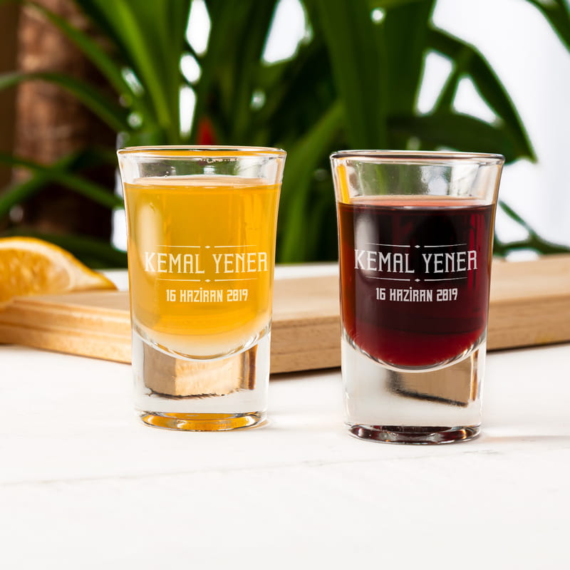 Doğum Günü Hediyesi 2li Shot Bardağı Sunum Tepsisi Seti
