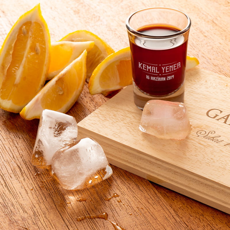 Doğum Günü Hediyesi 2li Shot Bardağı Sunum Tepsisi Seti