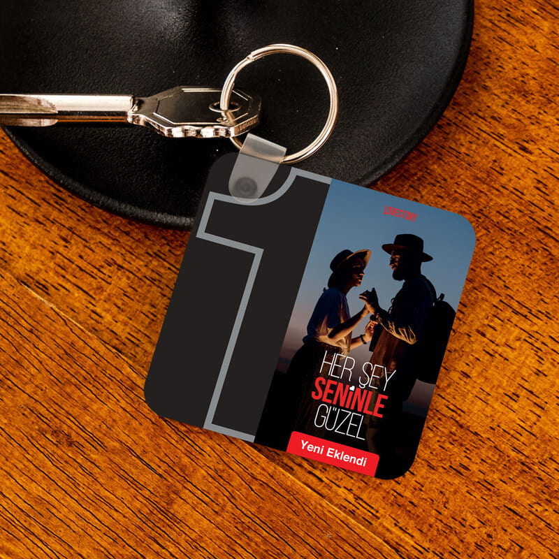 Her Şey Seninle Güzel Lovestory Fotoğraflı Anahtarlık