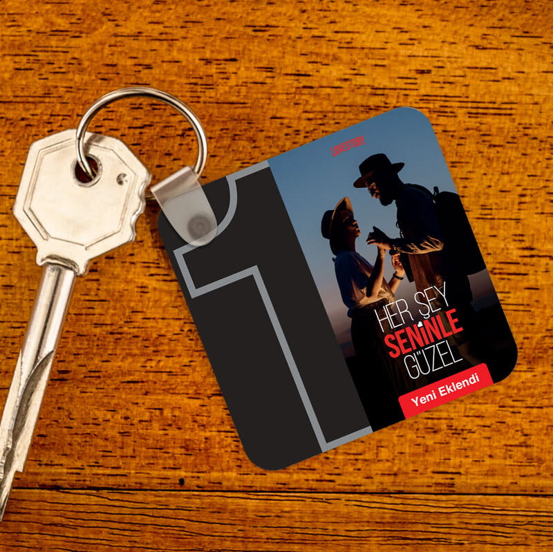 Her Şey Seninle Güzel Lovestory Fotoğraflı Anahtarlık