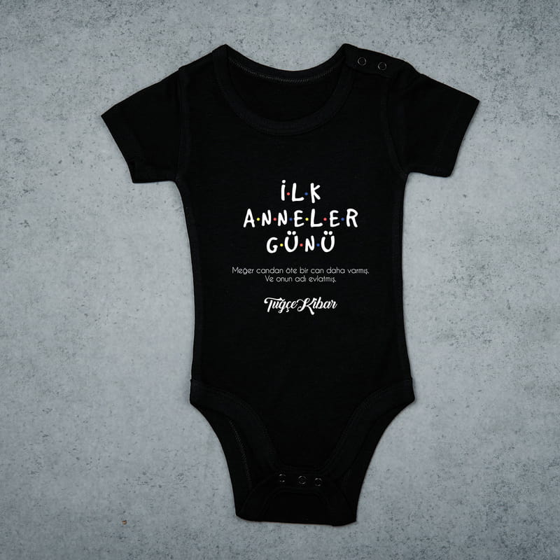 İlk Anneler Günü Hediyesi Anne Bebek Kombini Tişört Body Seti - %100 Pamuklu Kumaş