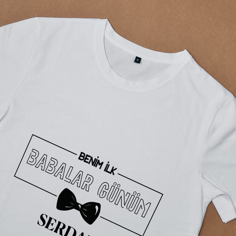 İlk Babalar Günü Hatırası Baba Bebek İsme Özel Tişört Body Kombini