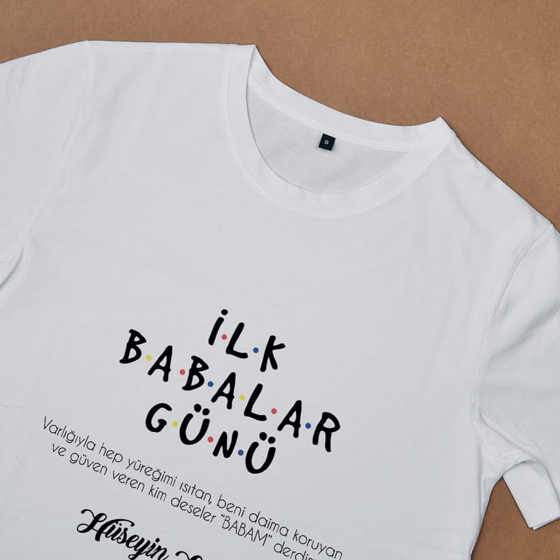 İlk Babalar Günü Hediyesi Baba Tişört Bebek Body Kombini - %100 Pamuklu Kumaş