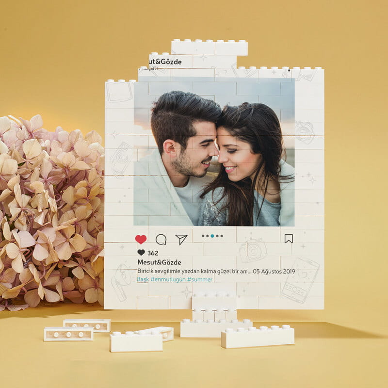 Instagram Tasarımlı Özelleştirilebilir 96 Parça Block Puzzle