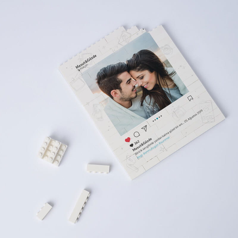 Instagram Tasarımlı Özelleştirilebilir 96 Parça Block Puzzle