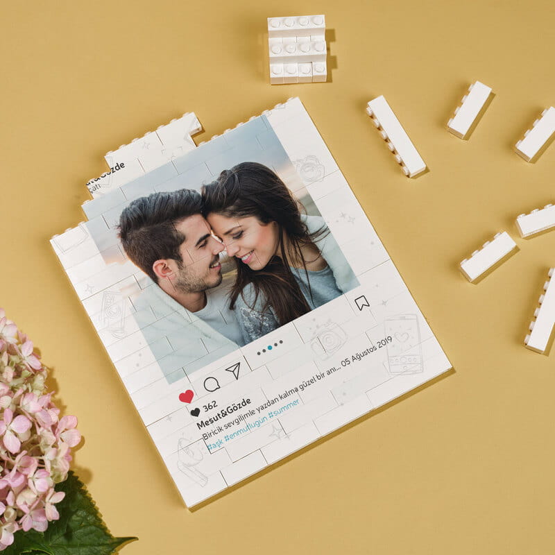 Instagram Tasarımlı Özelleştirilebilir 96 Parça Block Puzzle