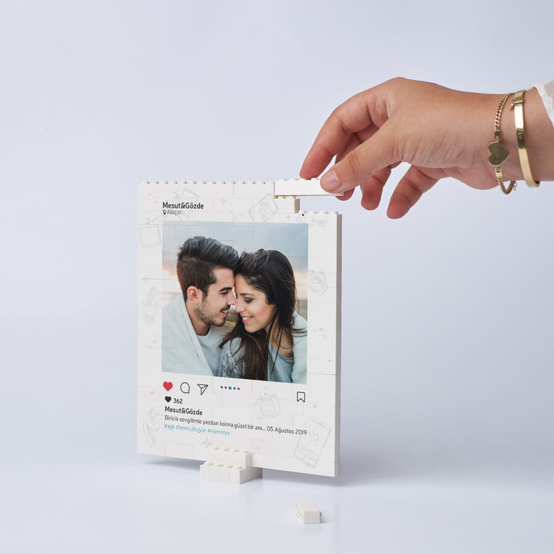 Instagram Tasarımlı Özelleştirilebilir 96 Parça Block Puzzle