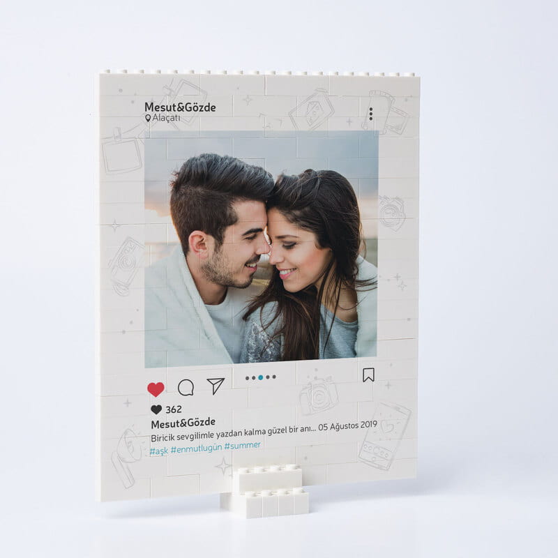 Instagram Tasarımlı Özelleştirilebilir 96 Parça Block Puzzle