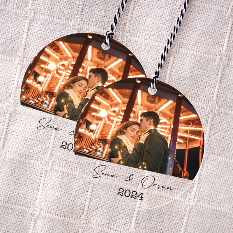 İsim ve Fotoğraflı Yılbaşı Ağacı Süsü