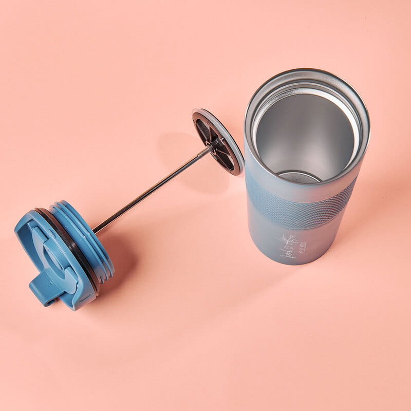 İsim ve Tarih Yazılı Sevgiliye Hediye French Press Çelik Termos