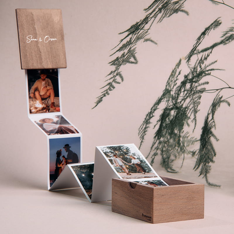 İsme Özel Kapaklı Akordiyon Açılır Fotoğraf Kutusu