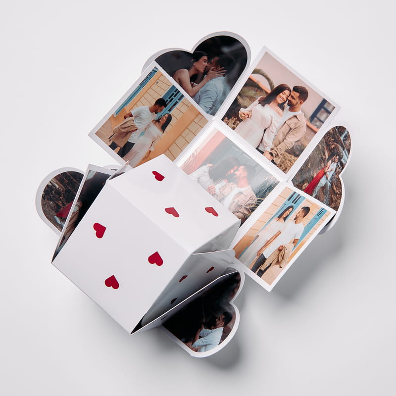 İsme Özel Kolye Hediyeli Kalp Kalbe Fotoğraflı Kutu