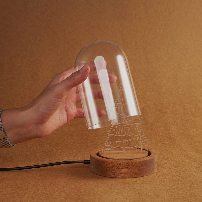 İsme Özel Yılbaşı Temalı Fanus Led Lamba