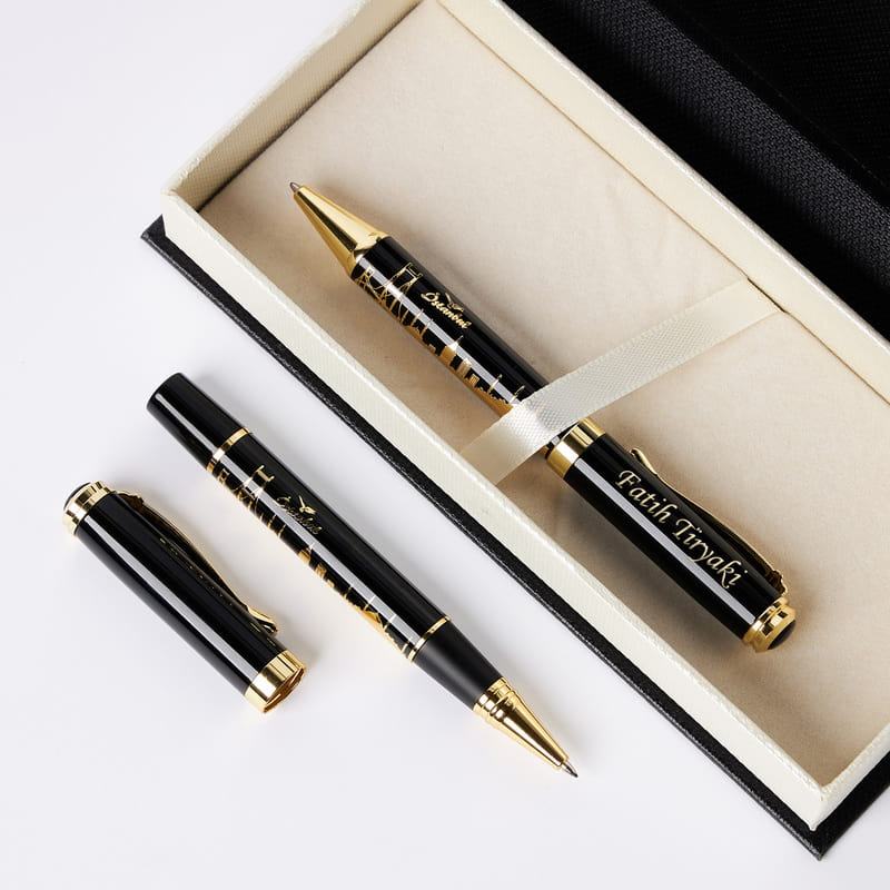 İstanbul Silüeti Tasarımlı Özel Kutulu İsme Özel İmza Kalemi