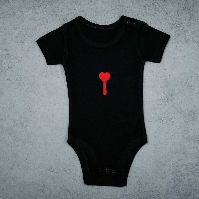 Kalbimin Anahtarı Tasarımlı Anne Çocuk Tişört Body Kombini  - %100 Pamuklu Kumaş