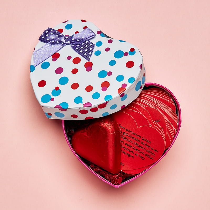 Kalp Kutulu Seni Seviyorum Çünkü Mesaj Kartları