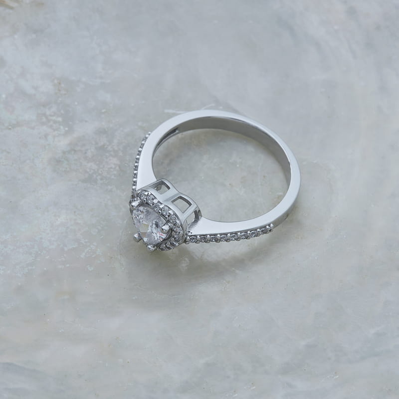 Kalp Zirkon Taşlı 925 Ayar Gümüş Yüzük