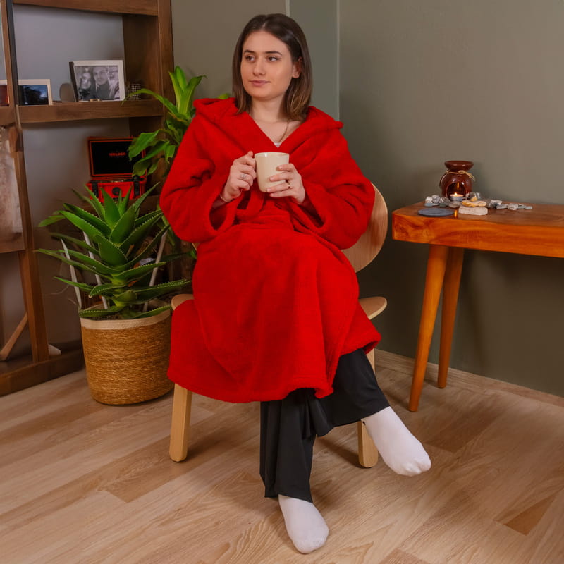 Kapüşonlu Giyilebilir Wellsoft Battaniye