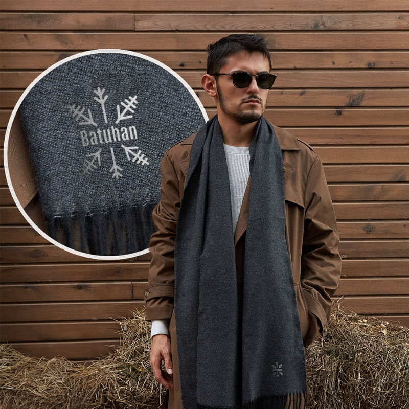 Kar Tanesi İsim Özelleştirmeli Erkek Atkı