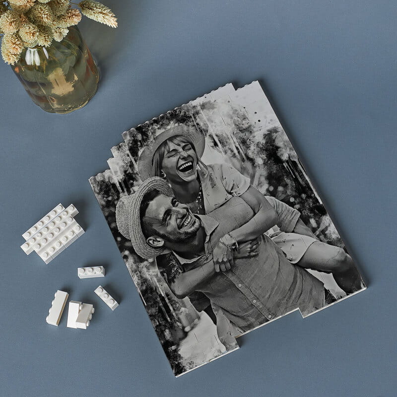 Karakalem Fotoğraf Efektli 144 Parça Block Puzzle