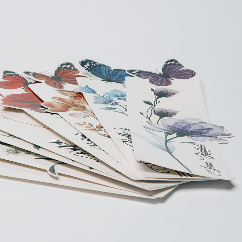 Kelebek Tasarımlı İsme Özel 8'li Kitap Ayracı