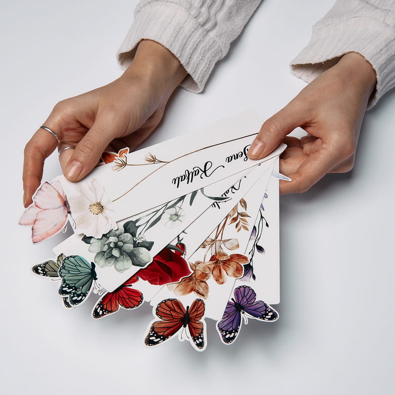 Kelebek Tasarımlı İsme Özel 8'li Kitap Ayracı