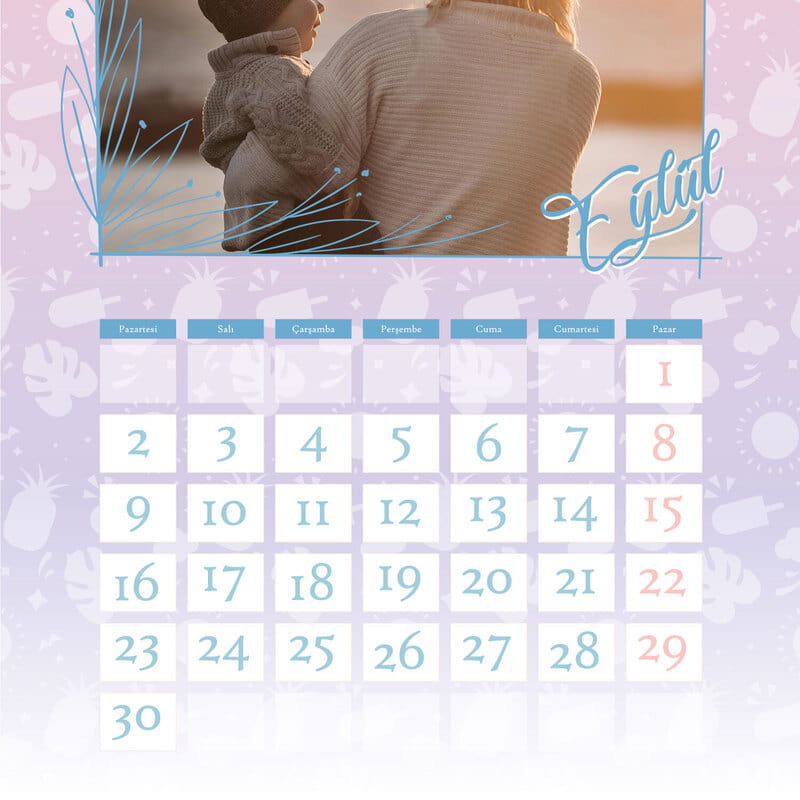 Kişisel Fotoğraflı Büyük Boy 2026 Duvar Takvimi