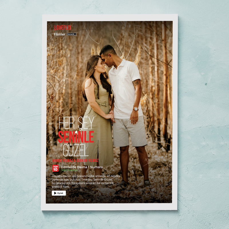 Kişiselleştirilebilir Her Şey Seninle Güzel Kanvas Tablo - 30x40