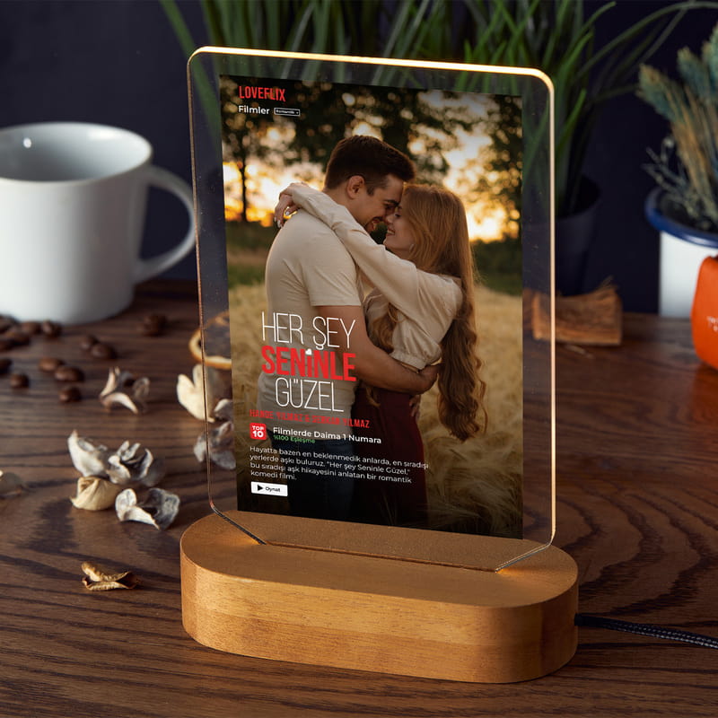 Kişiselleştirilebilir Her Şey Seninle Güzel Lovestory Led Lamba