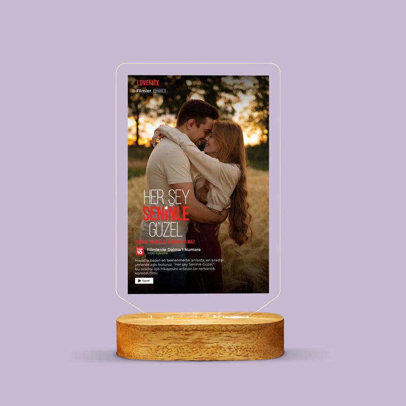 Kişiselleştirilebilir Her Şey Seninle Güzel Lovestory Led Lamba