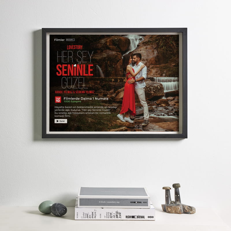 Kişiselleştirilebilir Loveflix Film Fotoğraf Çerçevesi