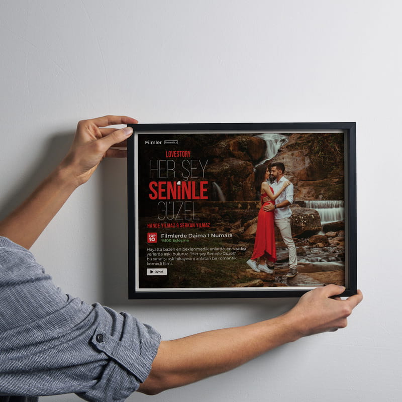 Kişiselleştirilebilir Loveflix Film Fotoğraf Çerçevesi