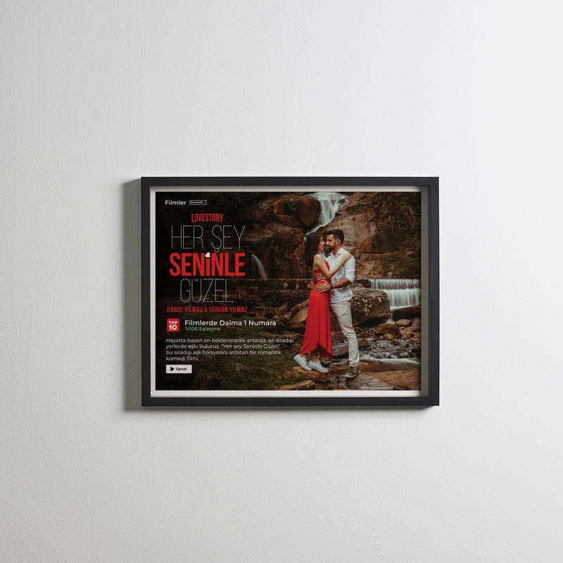 Kişiselleştirilebilir Loveflix Film Fotoğraf Çerçevesi