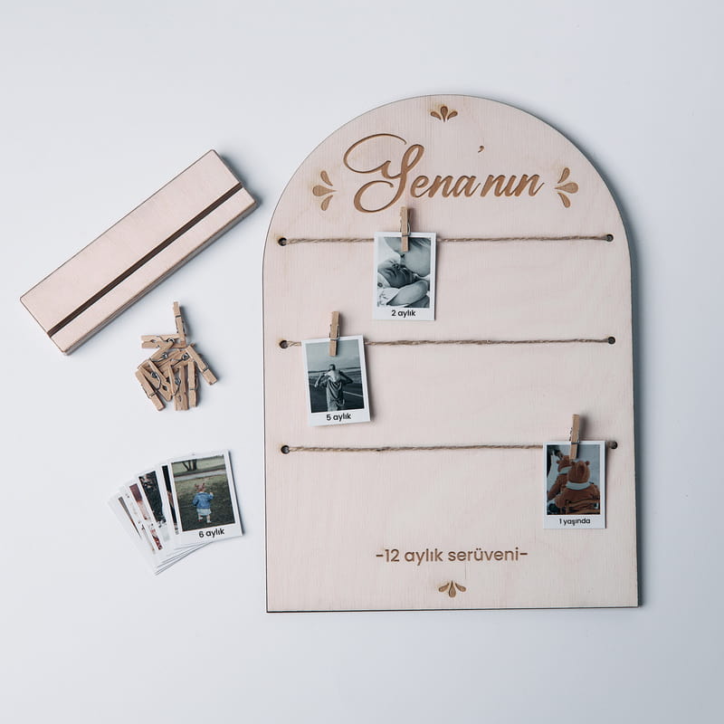Kişiye Özel Bebek İlk Yıl Fotoğraf Panosu