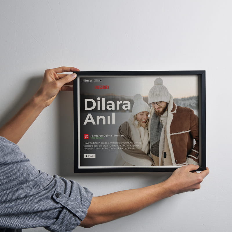 Kişiye Özel Film Afişi Tasarımlı Fotoğraf Çerçevesi