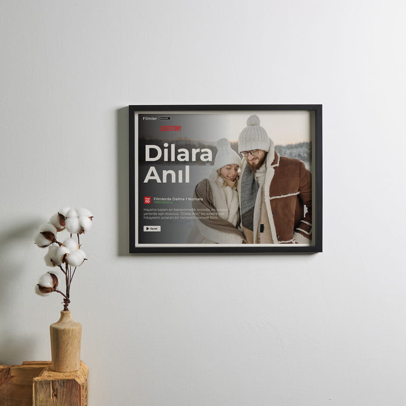 Kişiye Özel Film Afişi Tasarımlı Fotoğraf Çerçevesi