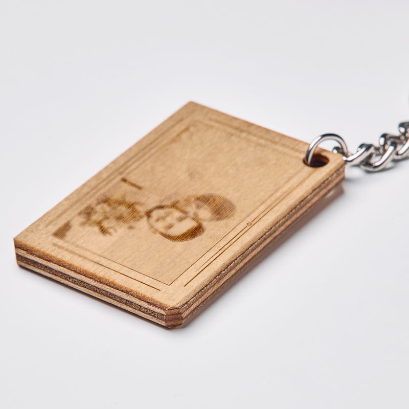 Kişiye Özel Fotoğraf İşlemeli Ahşap Anahtarlık