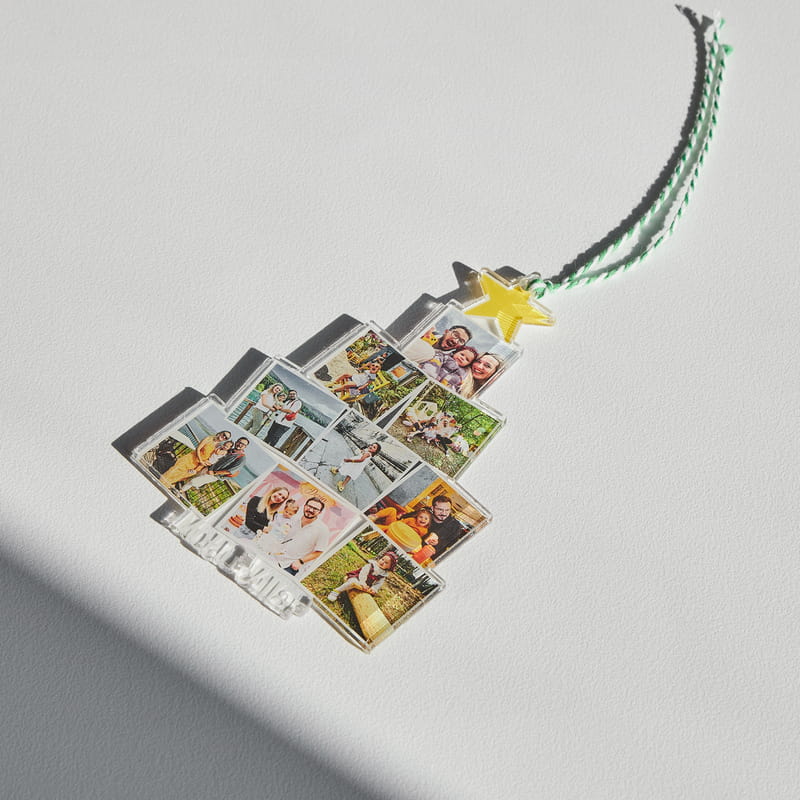 Kişiye Özel Fotoğraf Kolajlı Yılbaşı Ağacı Süsü