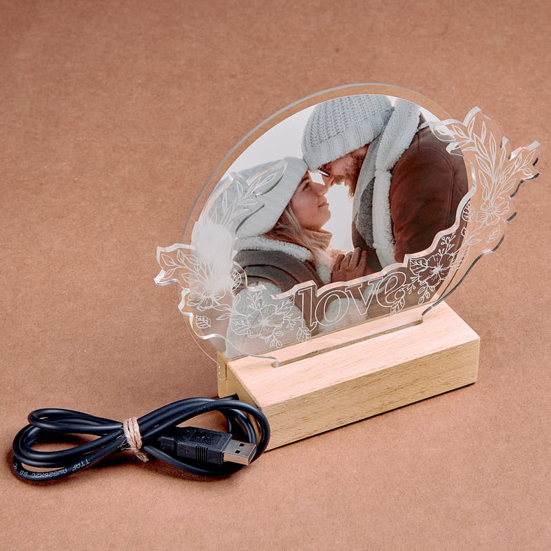 Kişiye Özel Fotoğraflı Love Katmanlı Led Lamba